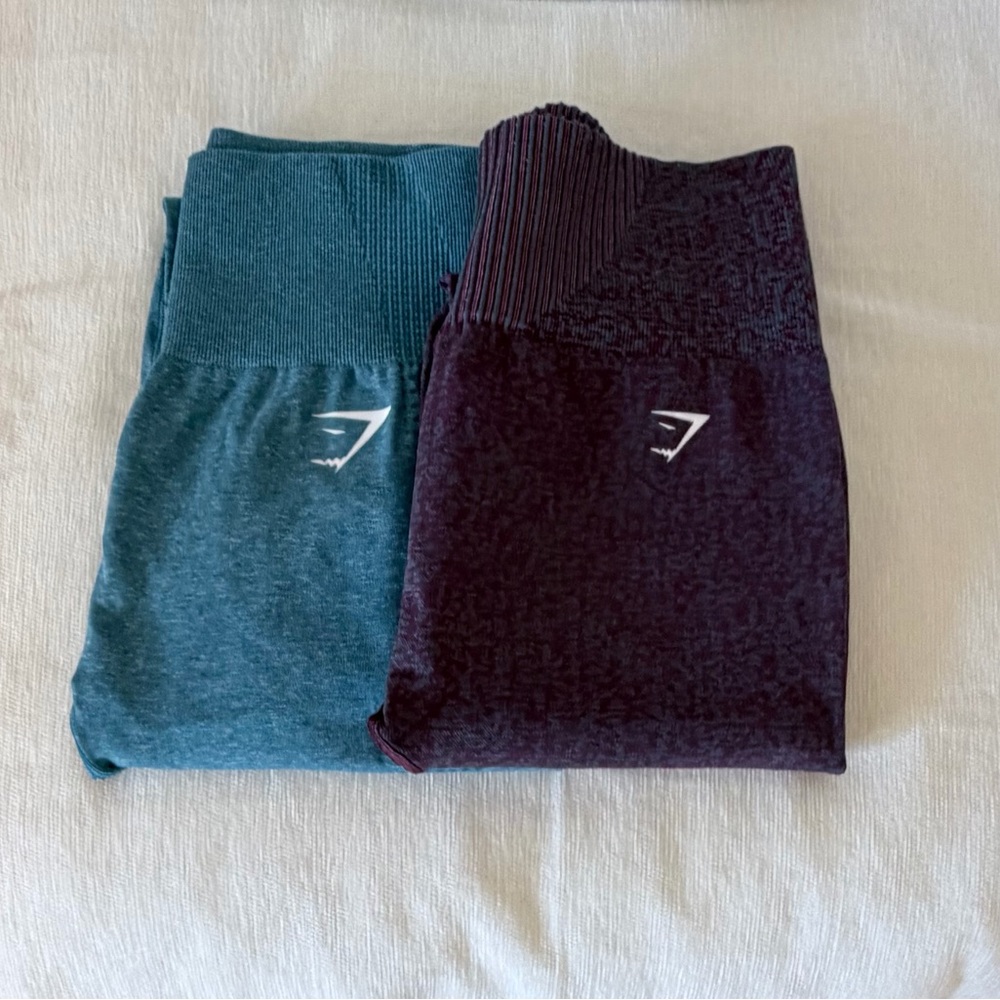 Gymshark Blue and Dark Purple Leggings